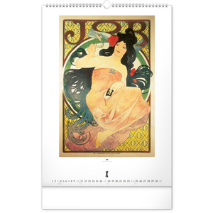 Fotografie k reklamnímu předmětu „NOTIQUE Nástěnný kalendář Alfons Mucha 2027, 33 x 46 cm“