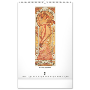 Fotografie k reklamnímu předmětu „NOTIQUE Nástěnný kalendář Alfons Mucha 2027, 33 x 46 cm“