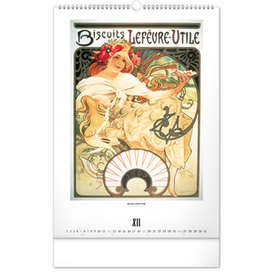 Fotografie k reklamnímu předmětu „NOTIQUE Nástěnný kalendář Alfons Mucha 2027, 33 x 46 cm“