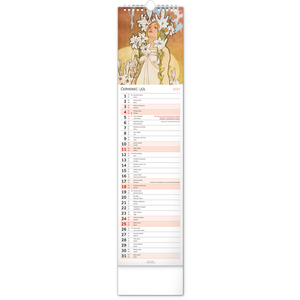 Fotografie k reklamnímu předmětu „NOTIQUE Nástěnný kalendář Alfons Mucha 2027, 12 x 48 cm“