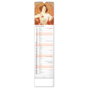 Fotografie k reklamnímu předmětu „NOTIQUE Nástěnný kalendář Alfons Mucha 2027, 12 x 48 cm“