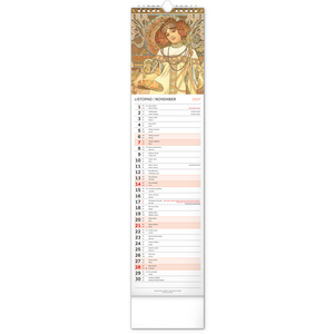 Fotografie k reklamnímu předmětu „NOTIQUE Nástěnný kalendář Alfons Mucha 2027, 12 x 48 cm“