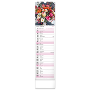 Fotografie k reklamnímu předmětu „NOTIQUE Nástěnný kalendář Květiny – Kvety 2027, 12 x 48 cm“