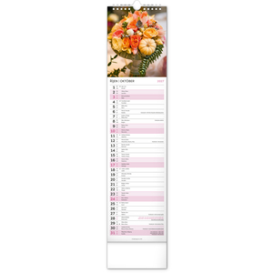 Fotografie k reklamnímu předmětu „NOTIQUE Nástěnný kalendář Květiny – Kvety 2027, 12 x 48 cm“