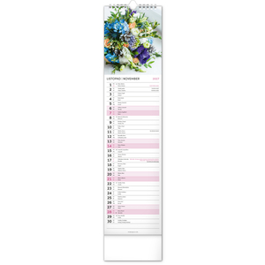 Fotografie k reklamnímu předmětu „NOTIQUE Nástěnný kalendář Květiny – Kvety 2027, 12 x 48 cm“
