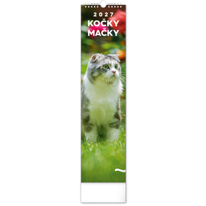 Fotografie reklamního předmětu „NOTIQUE Nástěnný kalendář Kočky 2027, 12 x 48 cm“