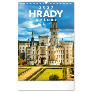 Fotografie reklamního předmětu „NOTIQUE Nástěnný kalendář Hrady a zámky 2027, 33 x 46 cm“