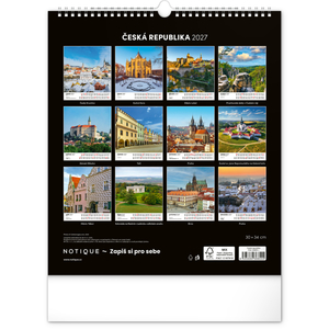 Fotografie k reklamnímu předmětu „NOTIQUE Nástěnný kalendář Česká republika 2027, 30 x 34 cm“