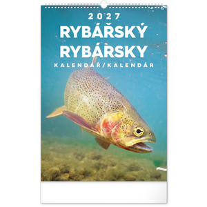 Fotografie reklamního předmětu „NOTIQUE Nástěnný kalendář Rybářský – Rybársky CZ/SK 2027, 33 x 46 cm“