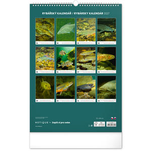 Fotografie k reklamnímu předmětu „NOTIQUE Nástěnný kalendář Rybářský – Rybársky CZ/SK 2027, 33 x 46 cm“