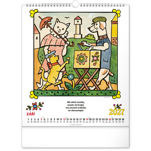 Fotografie k reklamnímu předmětu „NOTIQUE Nástěnný kalendář Josef Lada – Říkadla 2027, 30 x 34 cm“