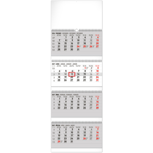 Fotografie reklamního předmětu „NOTIQUE Nástěnný kalendář 4měsíční standard skládací 2027, 29,5 x 84,5 cm“