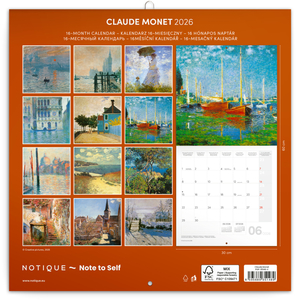 Fotografie k reklamnímu předmětu „NOTIQUE Poznámkový kalendář Claude Monet 2026, 30 x 30 cm“