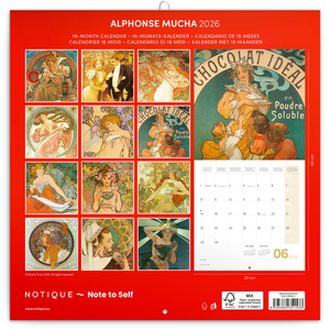 Fotografie k reklamnímu předmětu „NOTIQUE Poznámkový kalendář Alfons Mucha 2026, 30 x 30 cm“