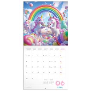 Fotografie k reklamnímu předmětu „NOTIQUE Poznámkový kalendář Veselí jednorožci 2026, 30 x 30 cm“