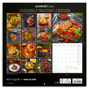 Fotografie k reklamnímu předmětu „NOTIQUE Poznámkový kalendář Gourmet 2026, 30 x 30 cm“