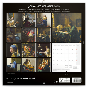 Fotografie k reklamnímu předmětu „NOTIQUE Poznámkový kalendář Johannes Vermeer 2026, 30 x 30 cm“