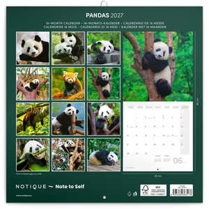 Fotografie k reklamnímu předmětu „NOTIQUE Grid calendar Pandas 2027, 30 x 30 cm“