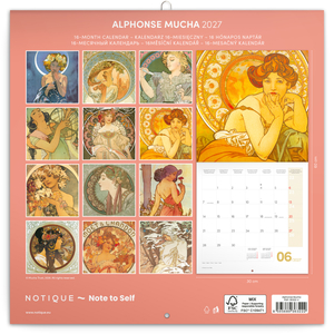 Fotografie k reklamnímu předmětu „NOTIQUE Poznámkový kalendář Alfons Mucha 2027, 30 x 30 cm“