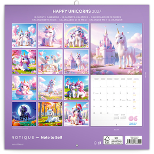 Fotografie k reklamnímu předmětu „NOTIQUE Grid calendar Happy Unicorns 2027, 30 x 30 cm“