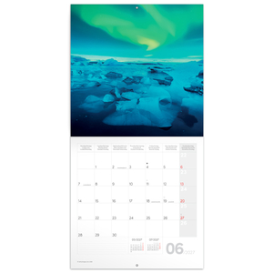 Fotografie k reklamnímu předmětu „NOTIQUE Grid calendar Aurora Borealis 2027, 30 x 30 cm“