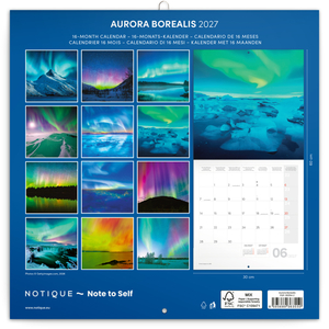 Fotografie k reklamnímu předmětu „NOTIQUE Grid calendar Aurora Borealis 2027, 30 x 30 cm“