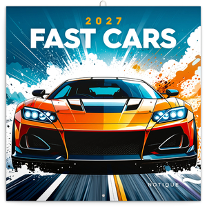 Fotografie reklamního předmětu „NOTIQUE Grid calendar Fast Cars 2027, 30 x 30 cm“