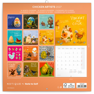 Fotografie k reklamnímu předmětu „NOTIQUE Grid calendar Chicken Artists 2027, 30 x 30 cm“
