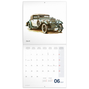 Fotografie k reklamnímu předmětu „NOTIQUE Poznámkový kalendář Classic Cars – Václav Zapadlík 2027, PLASTIC FREE, 30 x 30 cm“