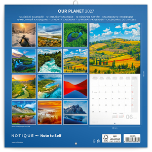 Fotografie k reklamnímu předmětu „NOTIQUE Poznámkový kalendář Naše Planeta 2027, PLASTIC FREE, 30 x 30 cm“
