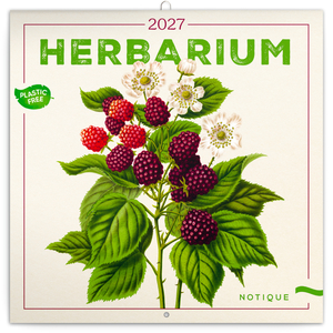 Fotografie reklamního předmětu „NOTIQUE Poznámkový kalendář Herbář 2027, PLASTIC FREE, 30 x 30 cm“