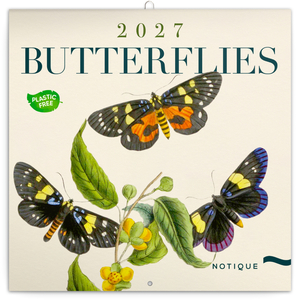 Fotografie reklamního předmětu „NOTIQUE Poznámkový kalendář Motýli 2027, PLASTIC FREE, 30 x 30 cm“