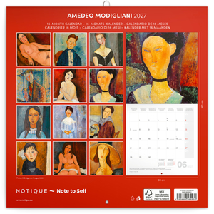 Fotografie k reklamnímu předmětu „NOTIQUE Grid calendar Amedeo Modigliani 2027, 30 x 30 cm“