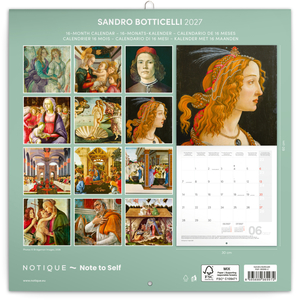Fotografie k reklamnímu předmětu „NOTIQUE Grid calendar Sandro Botticelli 2027, 30 x 30 cm“