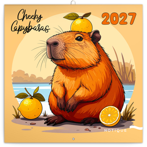 Fotografie reklamního předmětu „NOTIQUE Grid calendar Cheeky Capybaras 2027, 30 x 30 cm“