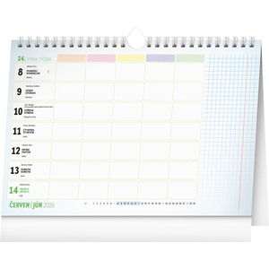 Fotografie k reklamnímu předmětu „NOTIQUE Školní plánovací kalendář s háčkem 2026, 30 x 21 cm“