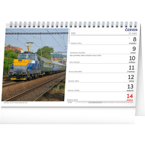 Fotografie k reklamnímu předmětu „NOTIQUE Stolní kalendář Vlaky 2026, 23,1 x 14,5 cm“