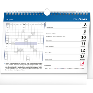 Fotografie k reklamnímu předmětu „NOTIQUE Stolní kalendář s křížovkami s háčkem 2026, 30 x 21 cm“