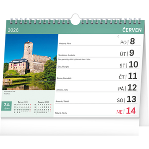 Fotografie k reklamnímu předmětu „NOTIQUE Stolní kalendář Malebná zákoutí Česka 2026 s extra velkým kalendáriem, 30 x 21 cm“