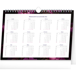 Fotografie k reklamnímu předmětu „NOTIQUE Týdenní plánovací kalendář Fialové květy 2026, 30 x 21 cm“