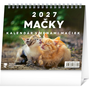 Fotografie reklamního předmětu „NOTIQUE Stolový kalendár Mačky – s menami mačiek 2027, 16,5 x 13 cm“