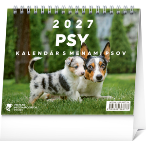 Fotografie reklamního předmětu „NOTIQUE Stolový kalendár Psy – s menami psov 2027, 16,5 x 13 cm“