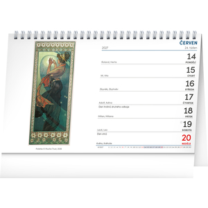 Fotografie k reklamnímu předmětu „NOTIQUE Stolní kalendář Alfons Mucha 2027, 23,1 x 14,5 cm“