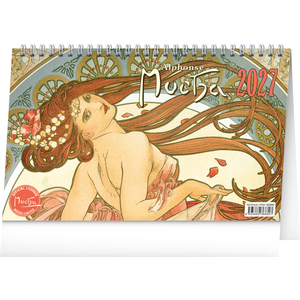 Fotografie reklamního předmětu „NOTIQUE Stolní kalendář Alfons Mucha 2027, 23,1 x 14,5 cm“