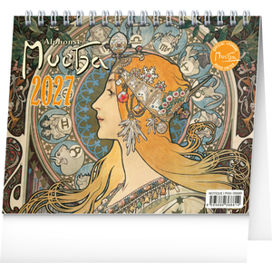 Fotografie reklamního předmětu „NOTIQUE Stolní kalendář Alfons Mucha 2027, 16,5 x 13 cm“