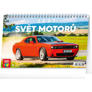 Fotografie reklamního předmětu „NOTIQUE Stolní kalendář Svět motorů 2027, 23,1 x 14,5 cm“