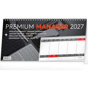 Fotografie reklamního předmětu „NOTIQUE Stolní kalendář Premium Manager 2027, 32 x 16 cm“