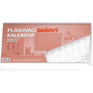 Fotografie reklamního předmětu „NOTIQUE Stolní kalendář Plánovací daňový 2027, 33 x 14,5 cm“