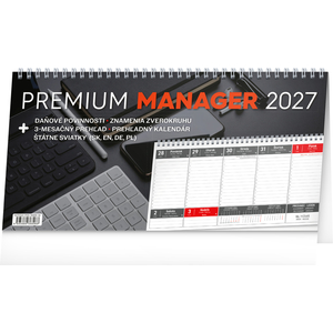 Fotografie reklamního předmětu „NOTIQUE Stolový kalendár Premium Manager 2027, 32 x 16 cm“