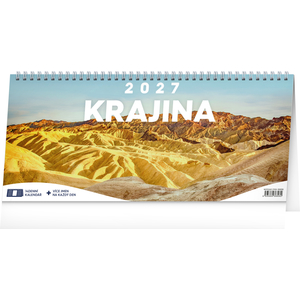 Fotografie reklamního předmětu „NOTIQUE Stolní kalendář Krajina 2027 – 14denní, 33 x 14,5 cm“